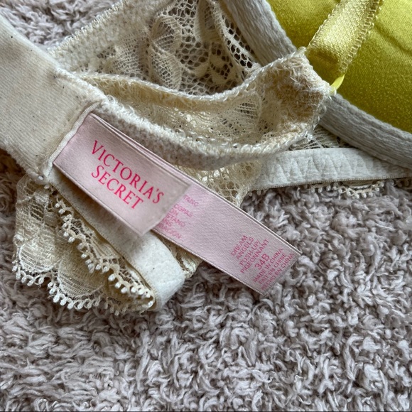 VS Yellow and White Embellished Lace and Jewel Dream Angels Pushup Bra 34B - Picture 2 of 7